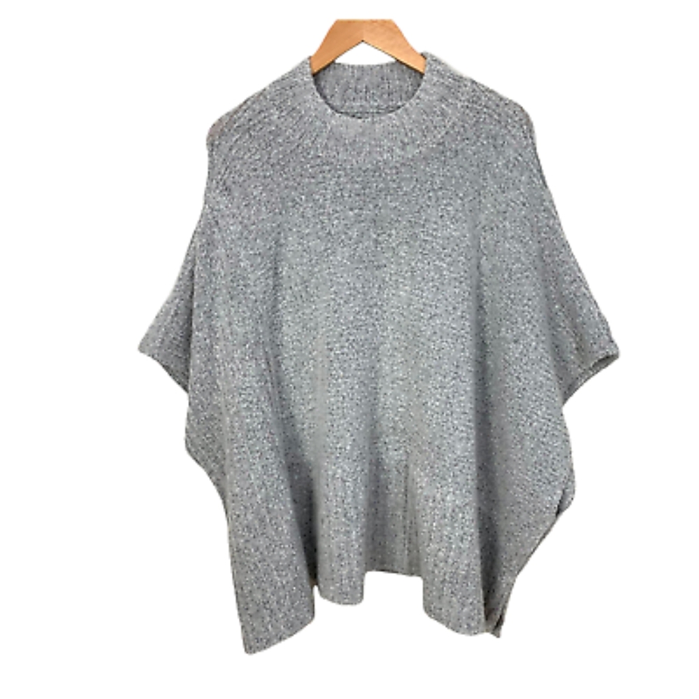 Universal Thread Grey Heathered Poncho Sweater One Size OSFM